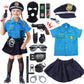 Skirfy 15Pcs Police Costume For Girls,Police Officer Costume For Kids Girls,Girls Police Costume For Kids 4-6,Police Uniform Wit