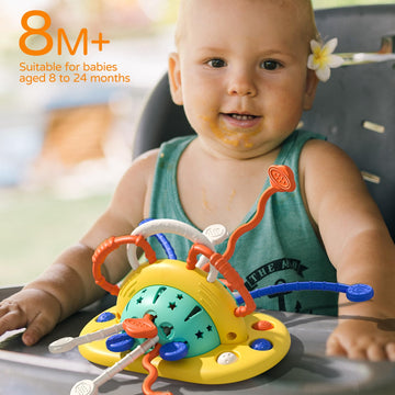 Vomii High Chair Toys With Suction Cup, Montessori Toys For 1 Year Old,Sensory Toys For Fine Motor Skills,Food Grade Silicone Pu