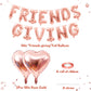 Jobkoo Friendsgiving Balloons Friends Giving Party Decorations 16 Inches Tall Rose Gold Heart Friendsgiving Foil Mylar Balloon L