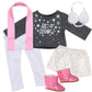 Sophia'S 6 Piece Sweater, Skirt And Accessories Outfit Set For 18'' Dolls, Gray And White