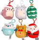 Squishmallows Christmas Squad C 3.5'' Clip On Keychain Mini Plush Doll (Set Of 6)