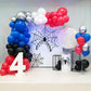 Red Blue Black Balloon, 12 Inch Matte Red Black And Royal Blue Latex Balloon With Confetti Balloons For Spider Theme Birthday Pa