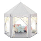 Princess Castle Tent For Girls Fairy Play Tents For Kids Blue Hexagon Playhouse With Fairy Star Lights Toys For Children Or Toddlers Indoor Or Outdoor Games (Grey Princess Tent)