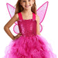 Soyoekbt Fairy Costume For Girls Princess Tutu Dress With Butterfly Wings For Girls Birthday Party Dress Up (Rose Red, 9-10 Year