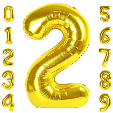 Number Balloon 40 Inch Gold Birthday Decorations, Number 2 Balloon 12 21 22 23 25 26 28 29 Birthday Party Decorations For New Ye