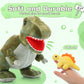 Muiteiur Dinosaur Stuffed Animals Soft Plush 19.6 Inch Dinosaur Stuffed With 5 Cute Babies T-Rex Zippered Belly Dinosaur Gift Set For Kids Girl Boy