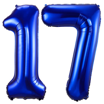 Navy Blue 17 Balloon Numbers,40 Inch Dark Blue 17 Or 71 Birthday Balloons Large Foil Mylar Balloons Number 17 For Birthday Party Anniversary Decorations