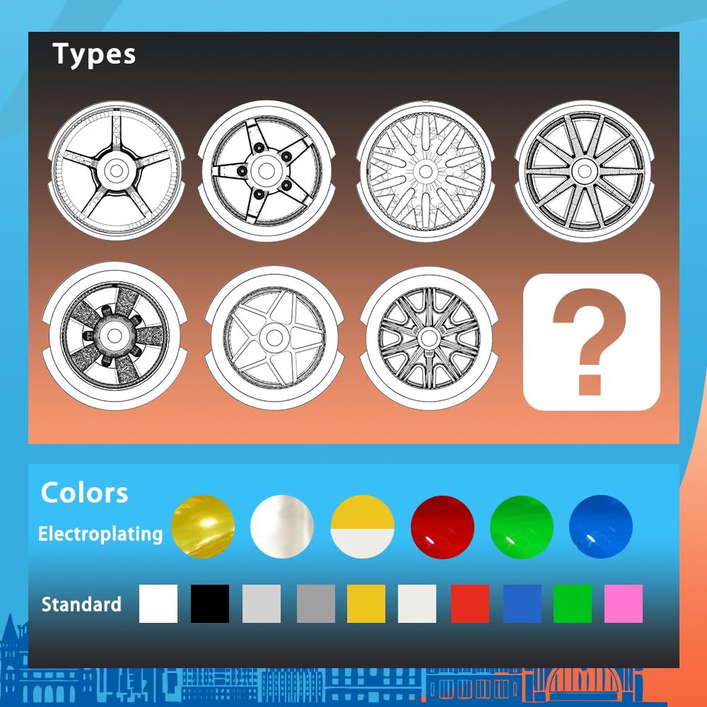 Mixed 10 set 1/64 wheels and tires (10 Mixed White Wheels)
