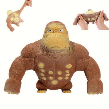 Stretchy Glue-Sand Filled Rubber Gorilla , Latex Gorilla Soft Decompression Doll Toy, Animal High-Elastic Stretchable ,Squishy M