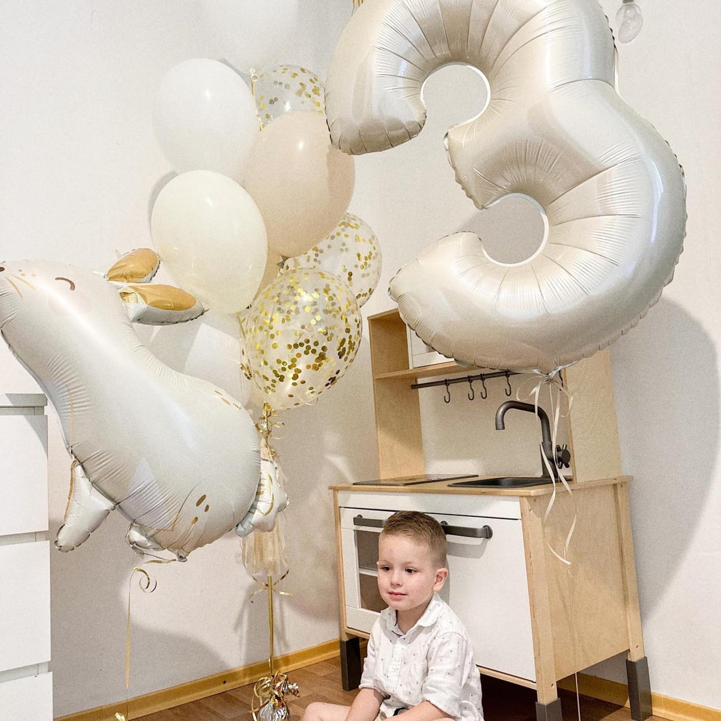 40 Inch Cream Number 0 Balloon, Beige Large 0-9 Birthday Balloons, Digital 0 Cream White Giant 0 Foil Balloon For Numbers 0/10/2