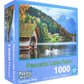 Puzzle Mate - Peaceful Lake Town - 1000 Piece Jigsaw Puzzle