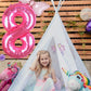 Kwuz 40 Inch Pink Number 8 Balloon - Aluminum Birthday Decoration for Girls, Princess Cowgirl Theme, Model HK40PIBNFO-8