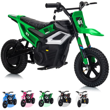 24V Electric Dirt Bike for Kids, 350w Electric Motorcycle for Kids - Up to 13.67Mile/h Long-Range, Ride on Motorcycle with Rear 