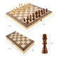 Leap Wooden Chess Set Magnetic Travel Size 11.5'' Inches - 2 Extra Queens - Magnetic Folding Board, Handmade Portable Travel Che