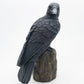 Pacific Giftware Dark Raven Crow Perched On Tree Stump Collectible Figurine Lifelike Colors 6 Inch Halloween Haunted House Evil Decor