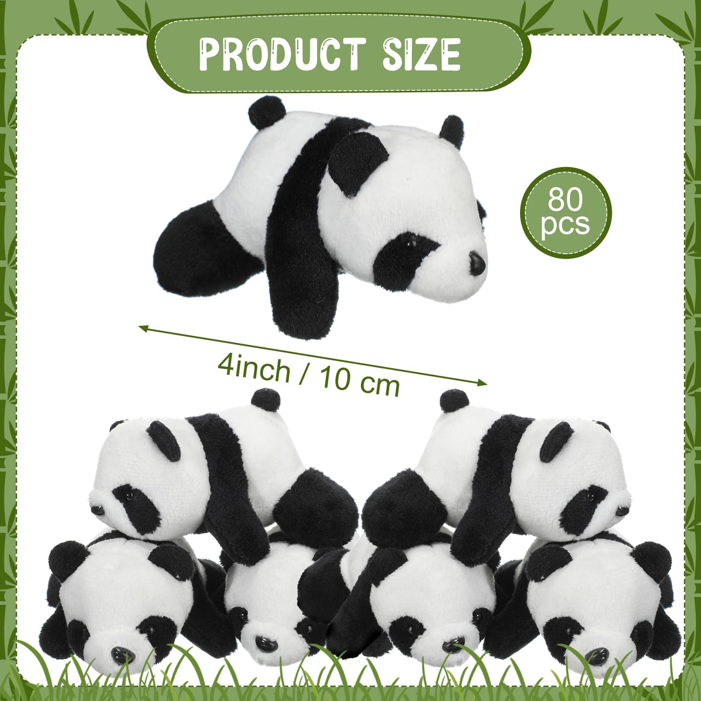 Sotiff 80 Pcs Panda Stuffed Animal Panda Plush Toy 4 Inch Mini Stuffed Animals Small Soft Gifts, Jungle Safari Party Favors, Cla