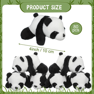 Sotiff 80 Pcs Panda Stuffed Animal Panda Plush Toy 4 Inch Mini Stuffed Animals Small Soft Gifts, Jungle Safari Party Favors, Cla