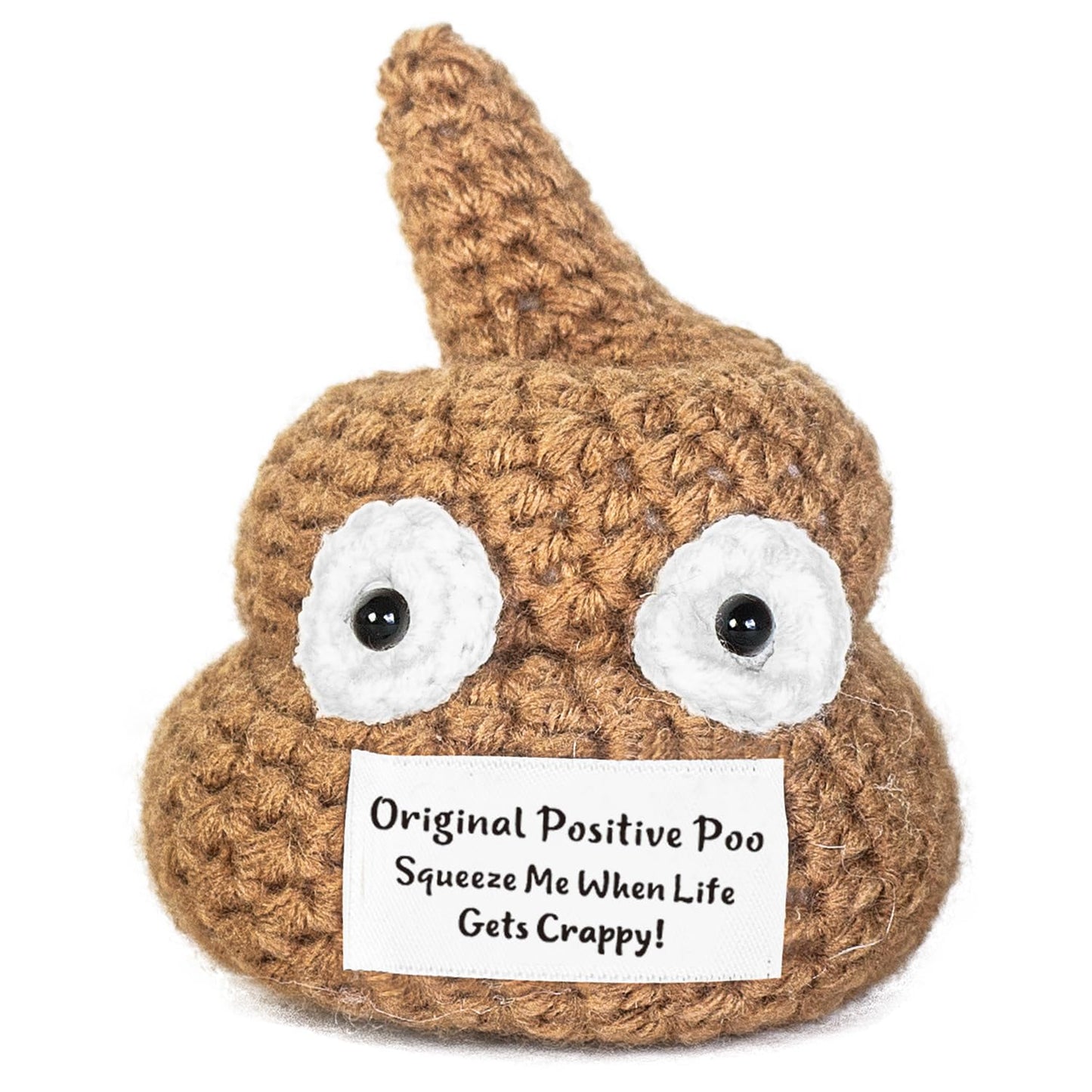 Emotional Support Crochet Poop  Positive Poo - Cute Crochet Potato Partner - Gag Gifts for Men  Funny Gifts for Dad Coworkers Friends - White Elephant Gifts for mature-themeds  Mens Stocking Stuffers