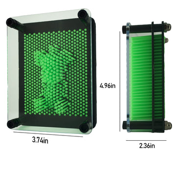 3D Pin Art Sensory Toy Size 5X3.7 Inches Needles Pin Impression Toy Intellectual Fun Rainbow Toys, Green