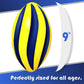 LMC Products Spiral Foam Football - Soft Foam Football for Kids - Each Quality Kids Football is 9 Inches - mature-themed & Toddler Football Youth - Small Football (Yellow & Blue)