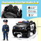 Hikole 12V Ride On Police Car For Kids 4-8, 12V Electric Car For Kids With Remote Control, 2 * 30W Motor, Music, Alarm Lights, M