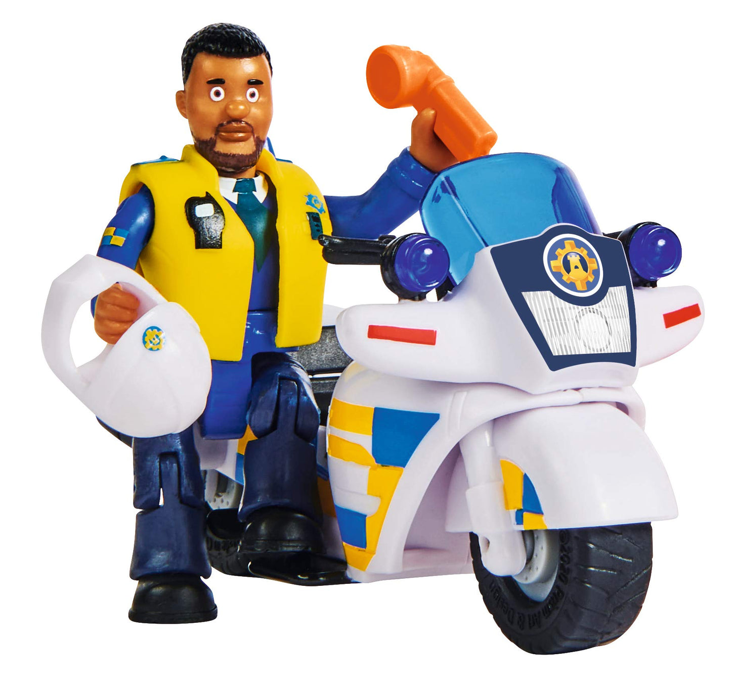 Simba Fireman Sam Police Motorcycle Set with Malcolm Figure & Accessories, Season 12, Colourful, Model 109251092, for Ages 3+