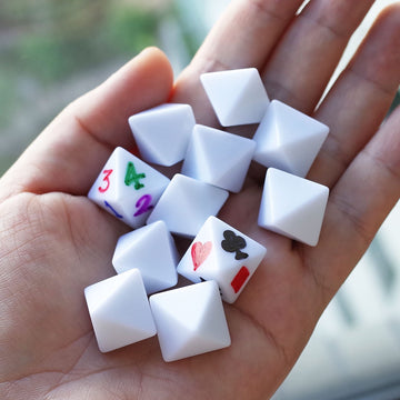 20 pcs D8 White Blank dice 21mm for Board Games, Teaching and DIY