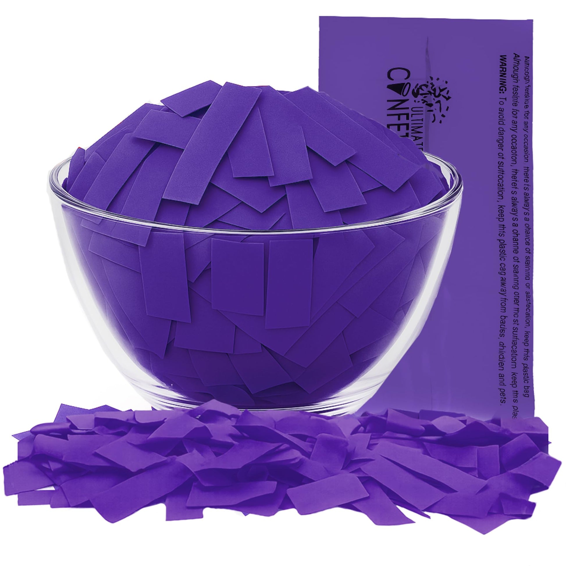 Ultimate Confetti, Purple Biodegradable Confetti - Rectangular Fluttering Tissue Paper Confetti for Cannon and Launcher use - Be