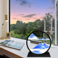 Hyugf 12'' Moving Sand Art Picture Ocean Decor - 3D Deep Sea Sandscape Liquid Motion, Round Glass Frame Display Flowing Sand Rel