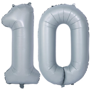 40 In Matte Gray Number Balloons Helium Foil Mylar Balloon Birthday Party Banquet Decoration 10