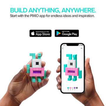 Pixio Amphibio- Tiny Magnetic Blocks Building Toy In The Pixel Art Style With Free App - 5/16' Plastic Cubes With 6 Magnets Inside - Open Ended Toy - Creativity Toy For Ages 6+