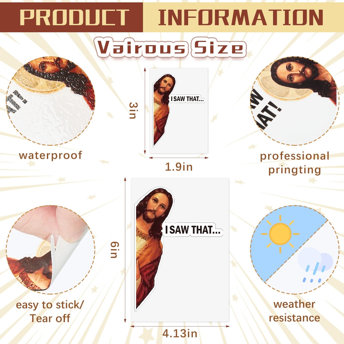 8 Pieces I Saw That Sticker PET Stickers Car Decals Funny for Car Vehicle Truck Window Laptop Water Bottle Bumper Skateboard Com