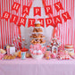 Waenerec Red Happy Birthday Banner Sign Happy Birthday Bunting Banner Garland For Kids Girl Woman Birthday Tea Party Decorations Bunting Flag Birthday Party Supplies
