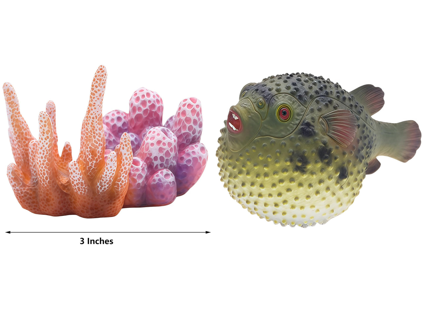 Gemini&Genius Pufferfish Toys For Kids, Realistic Puffer Fish Action Figures, Blowfish Toys, Under The Sea Life Figure Education