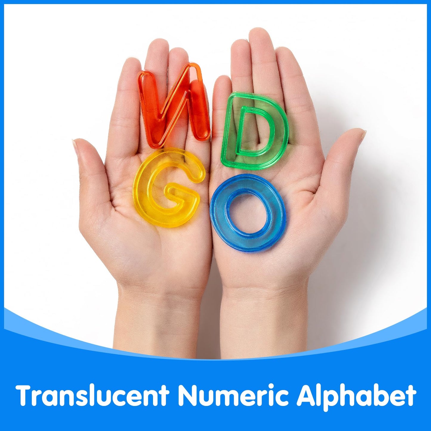 Odoorgames 66 Pcs Translucent Letters And Numbers - Plastic Alphabet Letters For Kids - Ideal For Light Table Activities, Counti