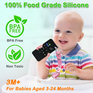 Andywoo Teething Toys For Babies 0-6 Months 6-12 Months, Baby Teething Remote Control Teether Toys, Cell Phone Teether For Babie
