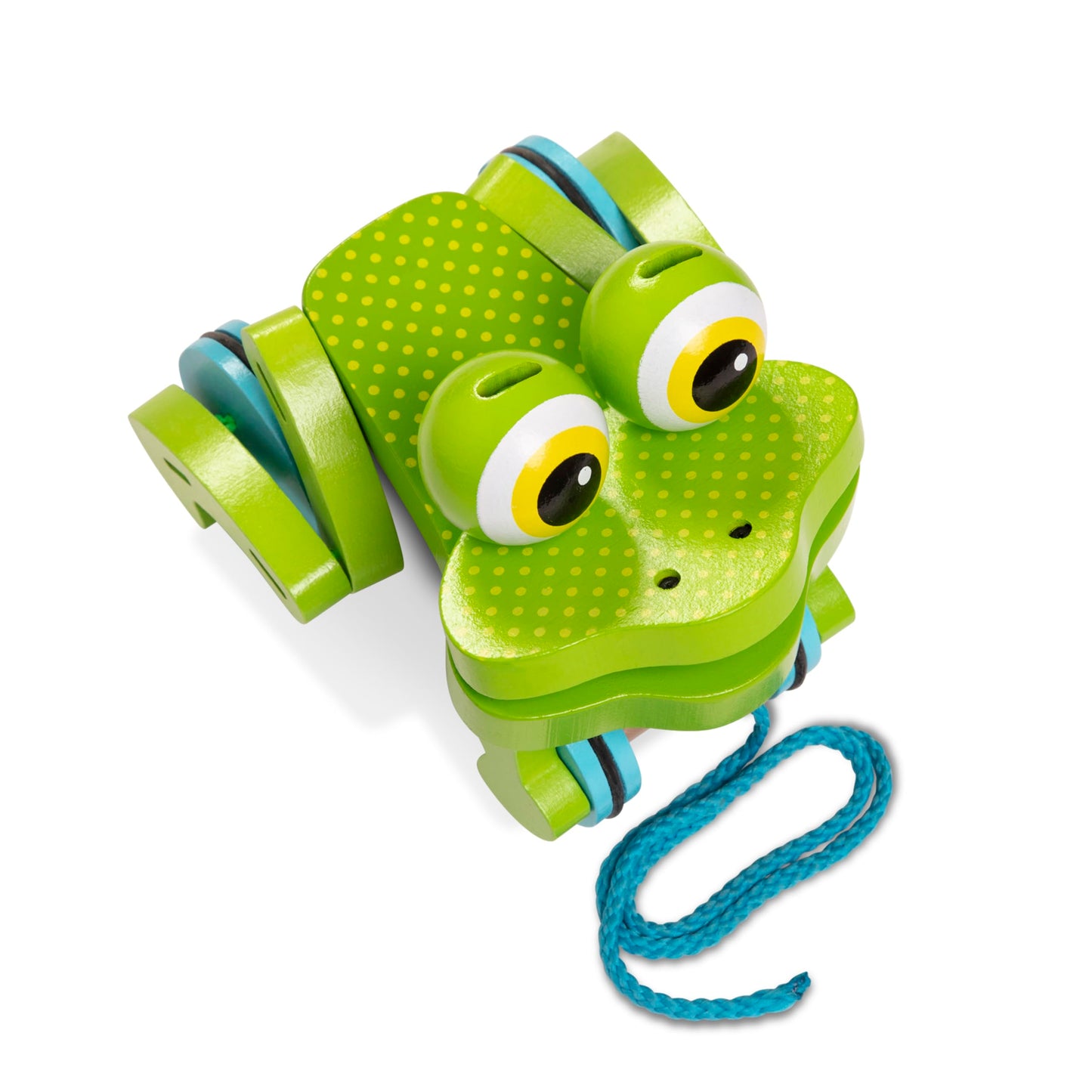 Melissa & Doug First Play Frolicking Frog Wooden Pull Toy - Multicolor, 1 EA, Developmental Toy for Toddlers Ages 1+, Model 3205