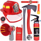 Liberty Imports Firefighter Costume Set for Kids, 3-6 Years, Red, Includes Helmet and Tools, Model 5022