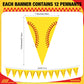 Jetec 49 Ft Softball Pennant Banner - Pre-Assembled Yellow Triangle Flag Bunting for Birthday Party Decorations