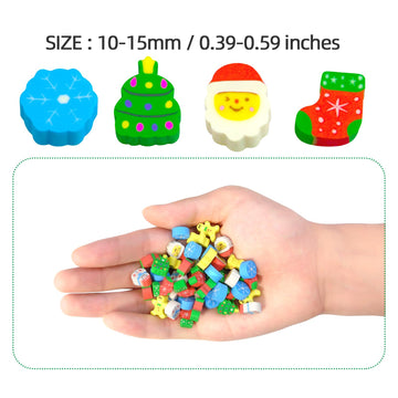 300 Pieces Mini Erasers Assortment Mini Christmas Erasers Animal Erasers Kids Erasers Bulk Cake Erasers Mini Pencil Erasers Sant