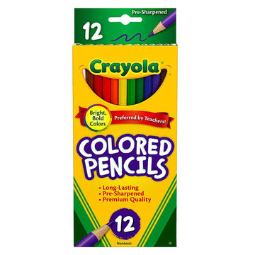 Crayola 68-4012 Long Colored Pencils 12 Count