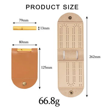 Travel Cribbage Board Game Set, Portable Cribbage Boards Unique 2 Track Cribbage Board, Foldable Pu Mini Cribbage Board With 4 C