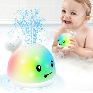 Light Up Whale Bath Toys Sprinkler For Babies 0-6 6-12 12-18 Months, Valentines Day Boys Girls 1St Birthday Gifts, Toddler Bath 