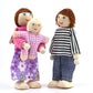 Jzszera Wooden Dollhouse People, 2-4 Inches Doll House Dolls Family With 2 Pets (Dog And Cat)