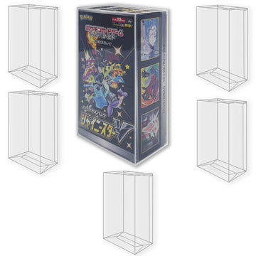 Evoretro Plastic Display Case Protector For Pokemon Etb - 5-Pack - Elite Trainer Box Such As Paldean Fates And Much More, Soft C