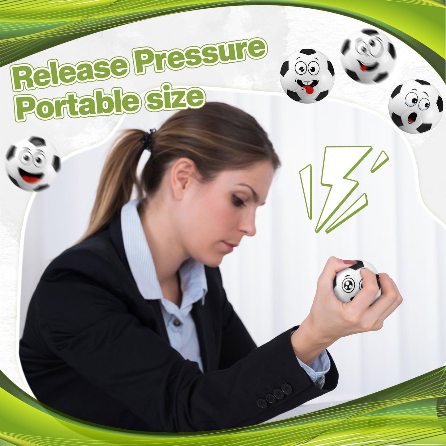 Arrowbash 24 Pcs Mini Face Soccer Stress Balls for Boys Girls Fidget Toys Bulk Foam Balls for Stress and Anxiety Relief Balls fo