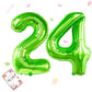 Smlpuame 40 Inch Number Balloon 0-9 Green Large Number 24 Balloons,Digital Balloons For Birthday Party Celebration Decorations S