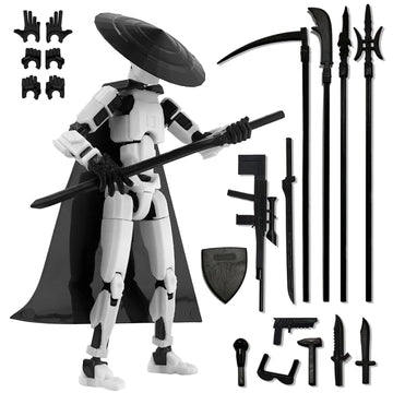 Pkghokids Already Assembled T13 Action Figure Accessories,Dummy 13 T13 Multi-Jointed Movable 3D Printed Toys (White)