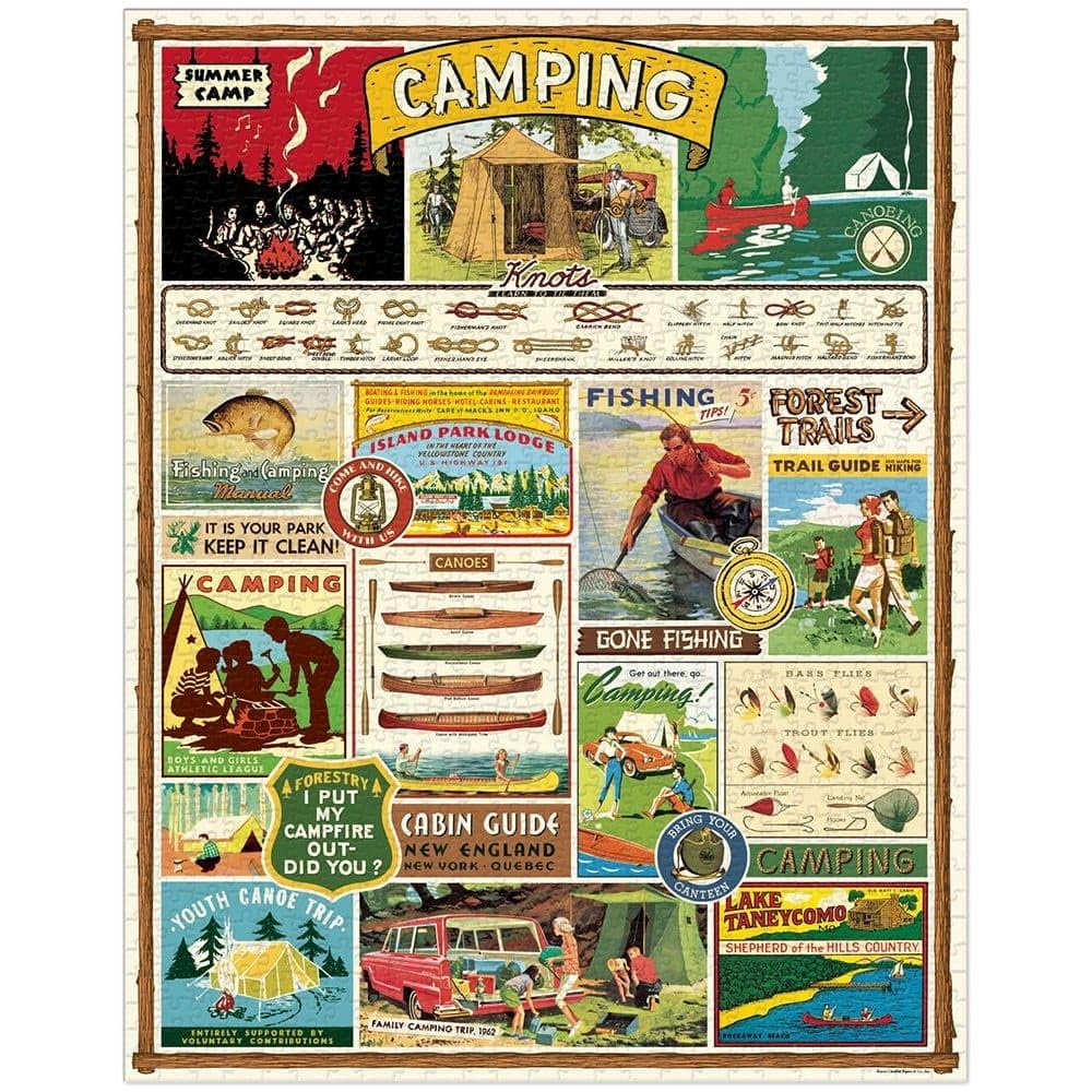 Cavallini 1000 Piece Puzzle - Camping, Multi-Coloured, Paper, Model: part_1635449065