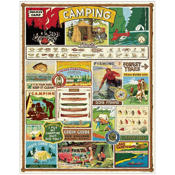 Cavallini 1000 Piece Puzzle - Camping, Multi-Coloured, Paper, Model: part_1635449065